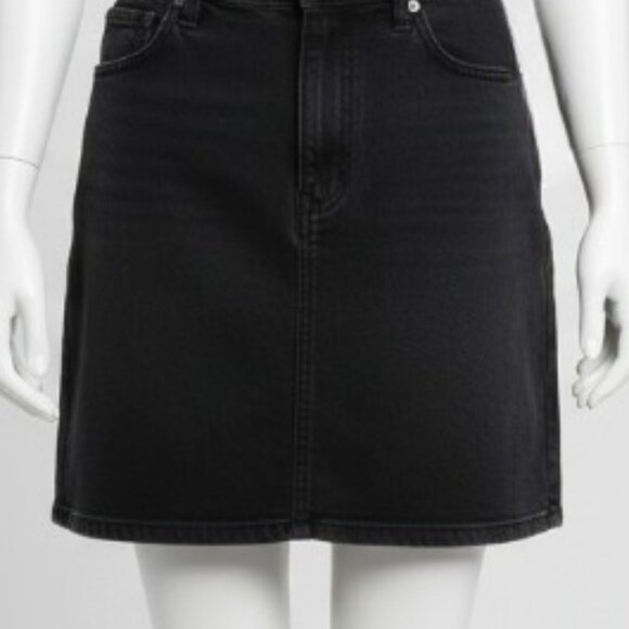 NWOT 1.State Denim Black Mini A-Line Paneled Skirt 28 - Picture 10 of 15